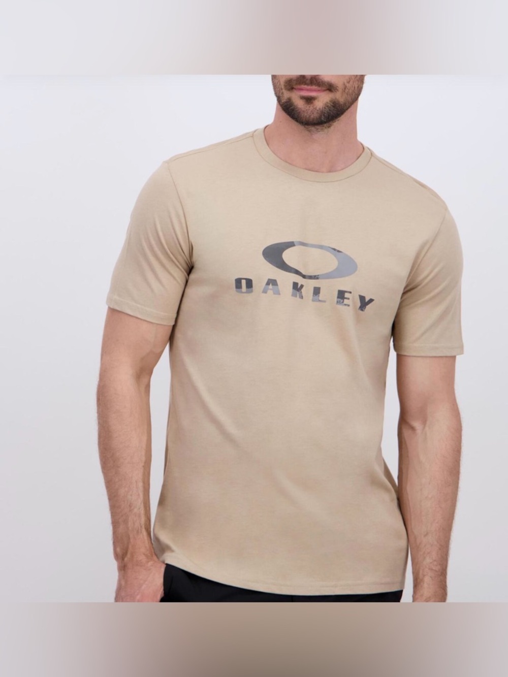 Oakley Men's Tan Logo Crewneck T-Shirt size: XXL